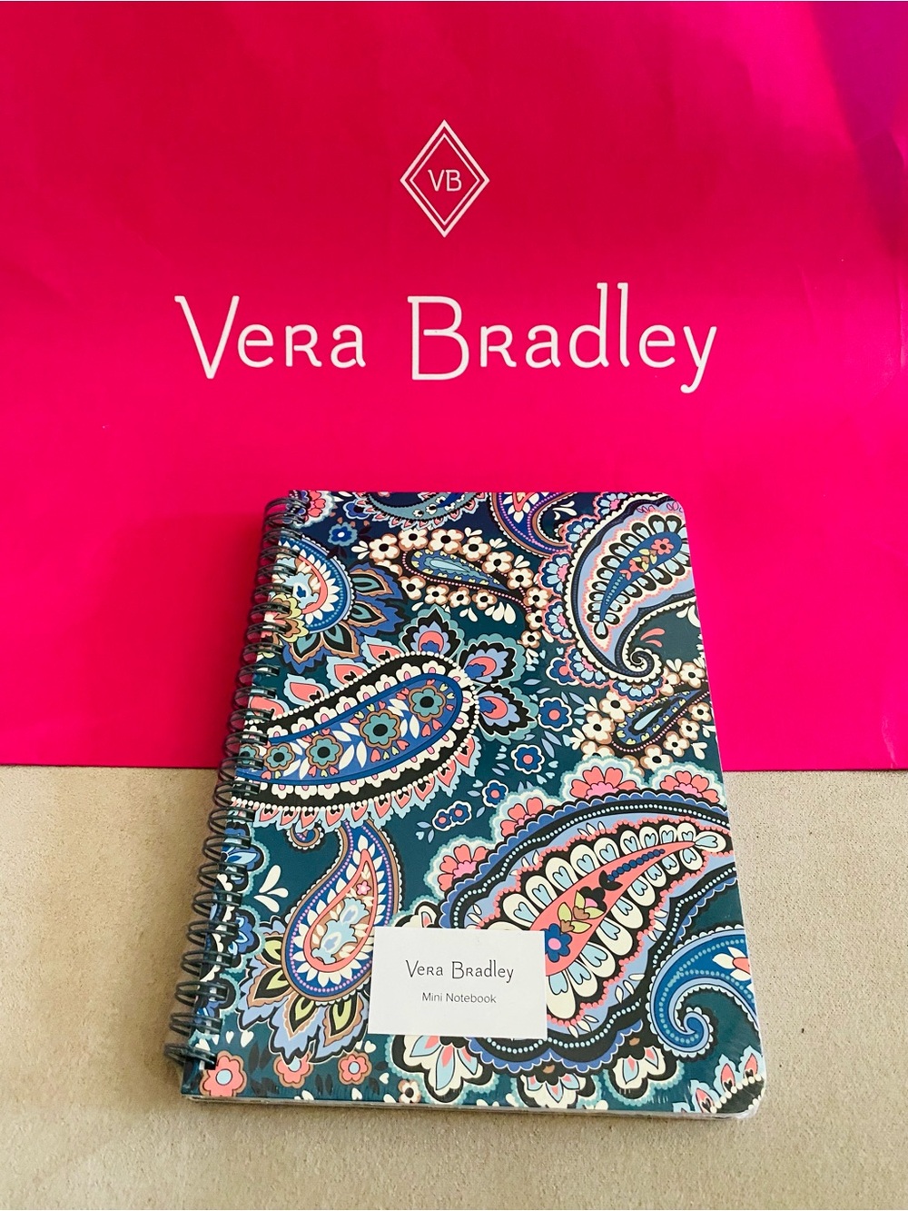 Vera Bradley Mini Spiral Notebook NWT Haymarket Paisley Jewel. 160 pages